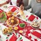 60 Pcs Disposable Christmas Candy Placemats 12 Inch Christmas Red Green Sweets Paper Round Placemats Table Mats Candy Canes for Xmas Party Home Decorations Kitchen Dining Table